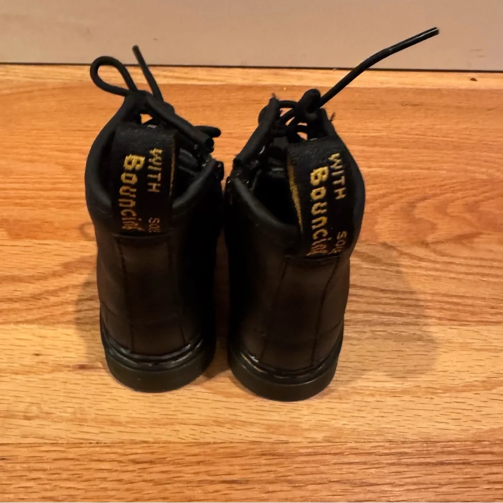 Dr. Martens Toddler 1460 Softy T Leather Lace Up Boots Black Zip Up- 7 US